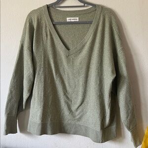 Lucky Brand Green Deep V Neck Sweater